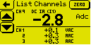 select the DC channel to zero