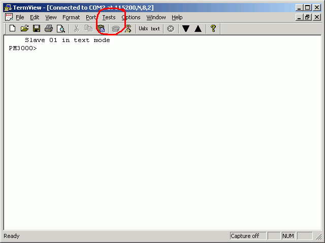 termview open showing the prompt from the logger