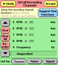 detail channels screen